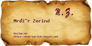 Mrár Zerind névjegykártya